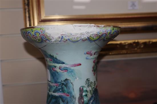 A large 19th century Chinese famille rose vase H.64cm